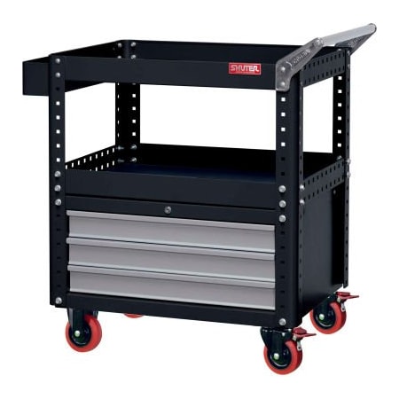 Lds Industries LDS Shuter CT-C3B Steel Adjustable Shelf Utility Cart 35" x 20" 800 Lb Capacity 1010642